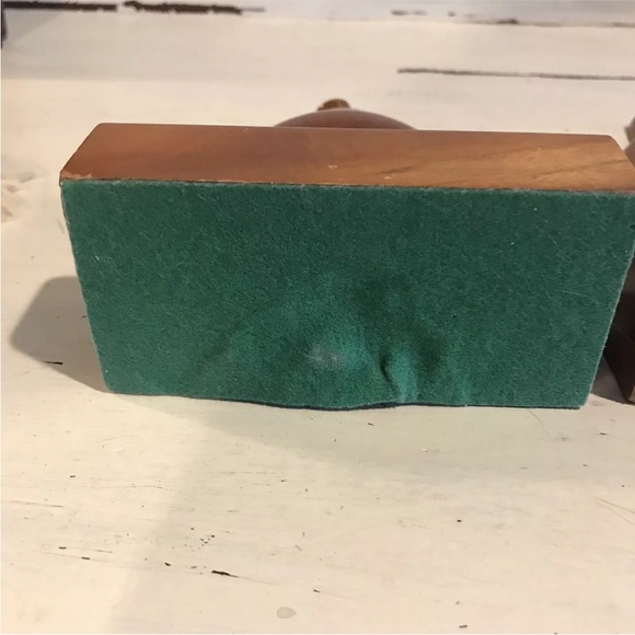 Vintage MCM Ironwood Matching Pear Bookends Art Deco - Picture 9 of 16